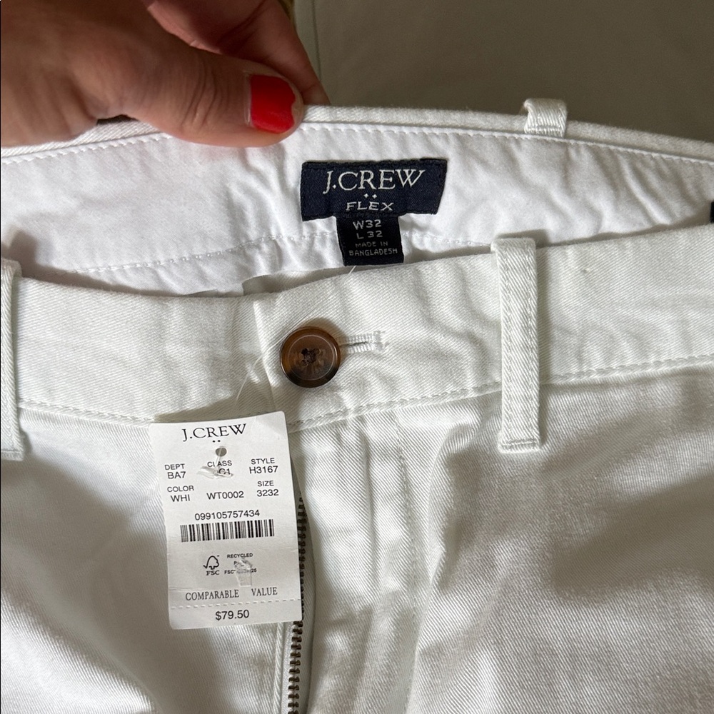 J.Crew Flex Pants in Crisp White W 32 L32